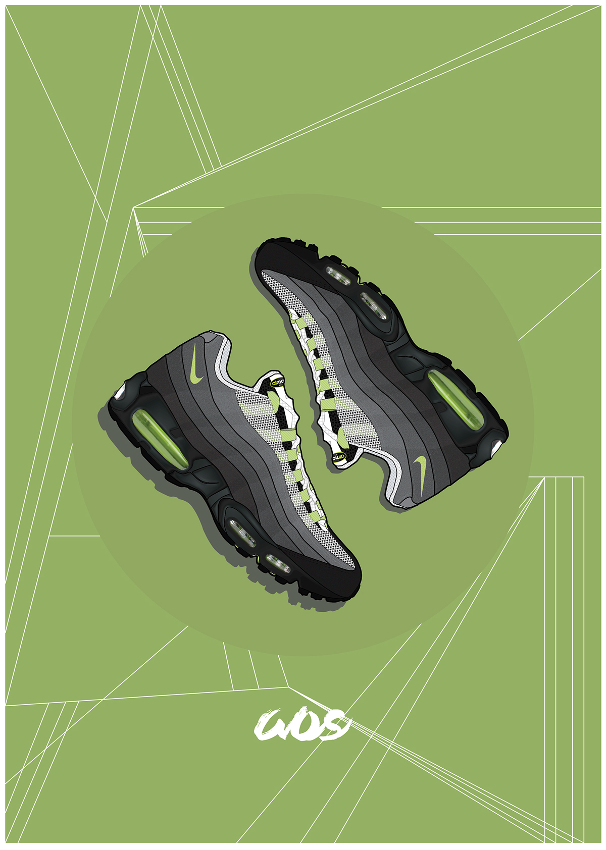 Adobe Portfolio sneaker design poster Nike air max footwear graphic ILLUSTRATION 