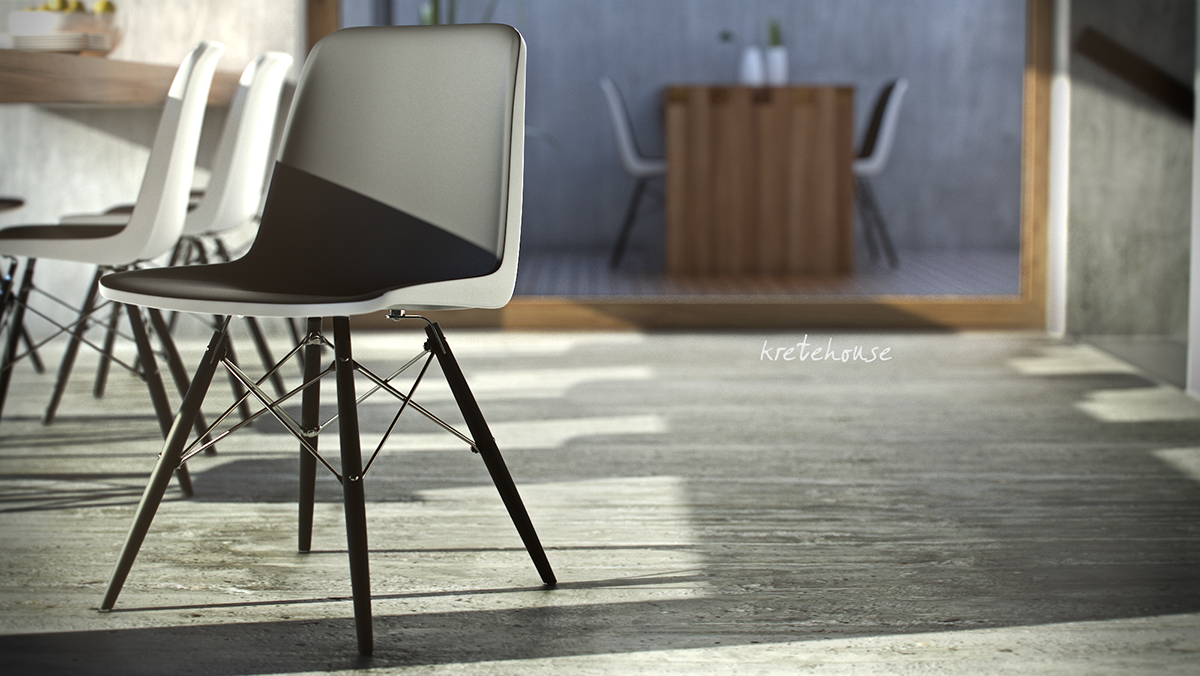kitchen concrete wood Patio chair vray MAX