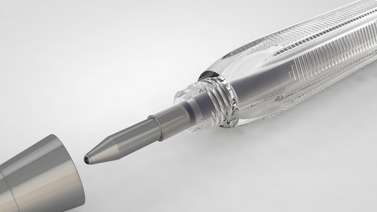 3D modeling virtual digital design uniball pen art