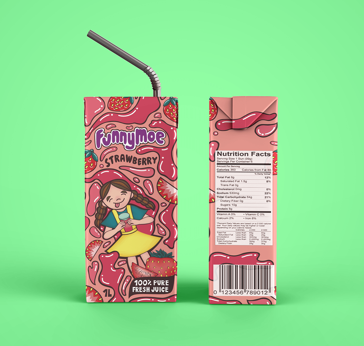 colorful For Kids fruit juice grape juice juice box kids juice Orange Juice packaging design strawberry