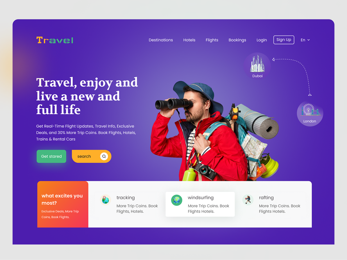 travel agency Travel tourism vacation graphic design  home page landing page design Website ui design trip