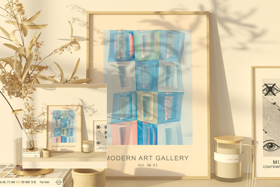 modern interior design  Interior frame Mockup poster artwork digital illustration poster art print