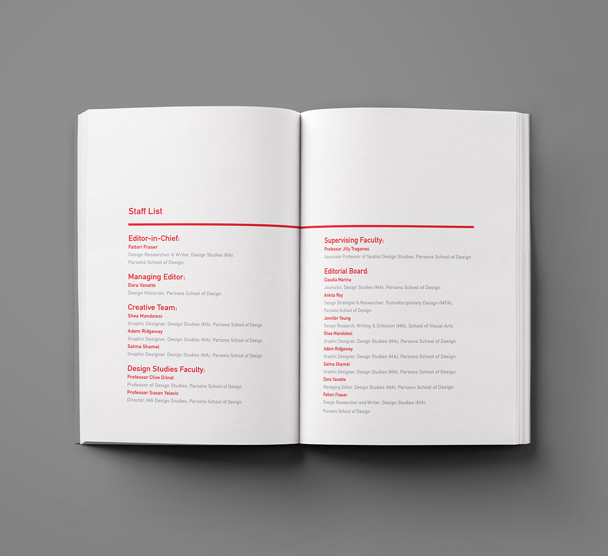parsons 'print design' 'Design Studies' 'Design Thinking' modernism Minimalism journal publication editorial graphic design 