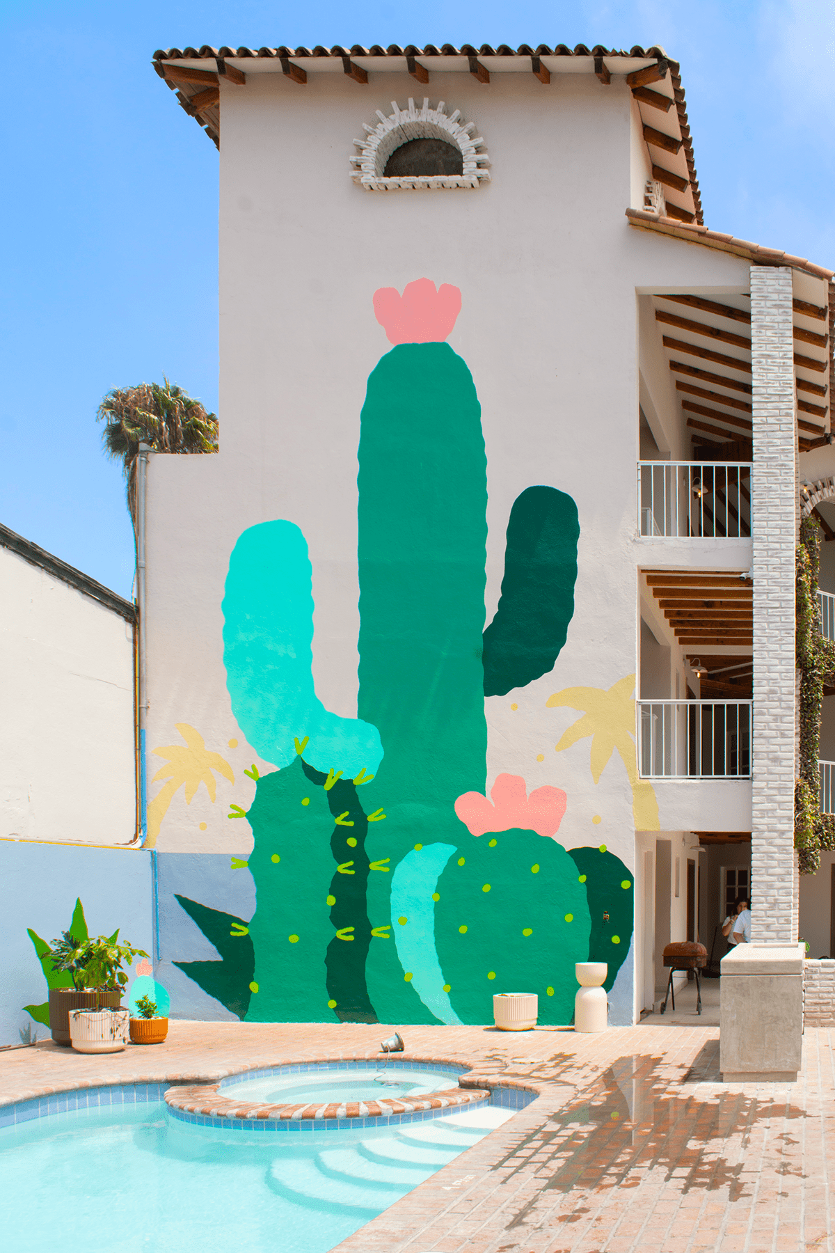art cactus Ensenada hotel Mexican mexico Mural painting   plants Salt Lake City