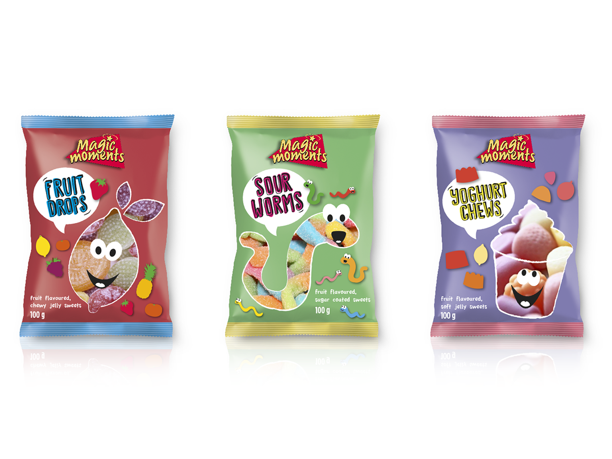 Sweets kids characters gums Sour Worms chews