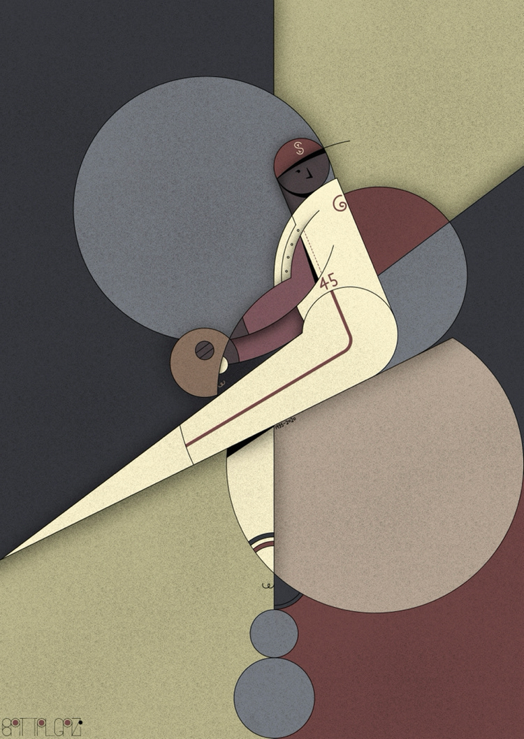 abstract art deco baseball cubism geometric sports