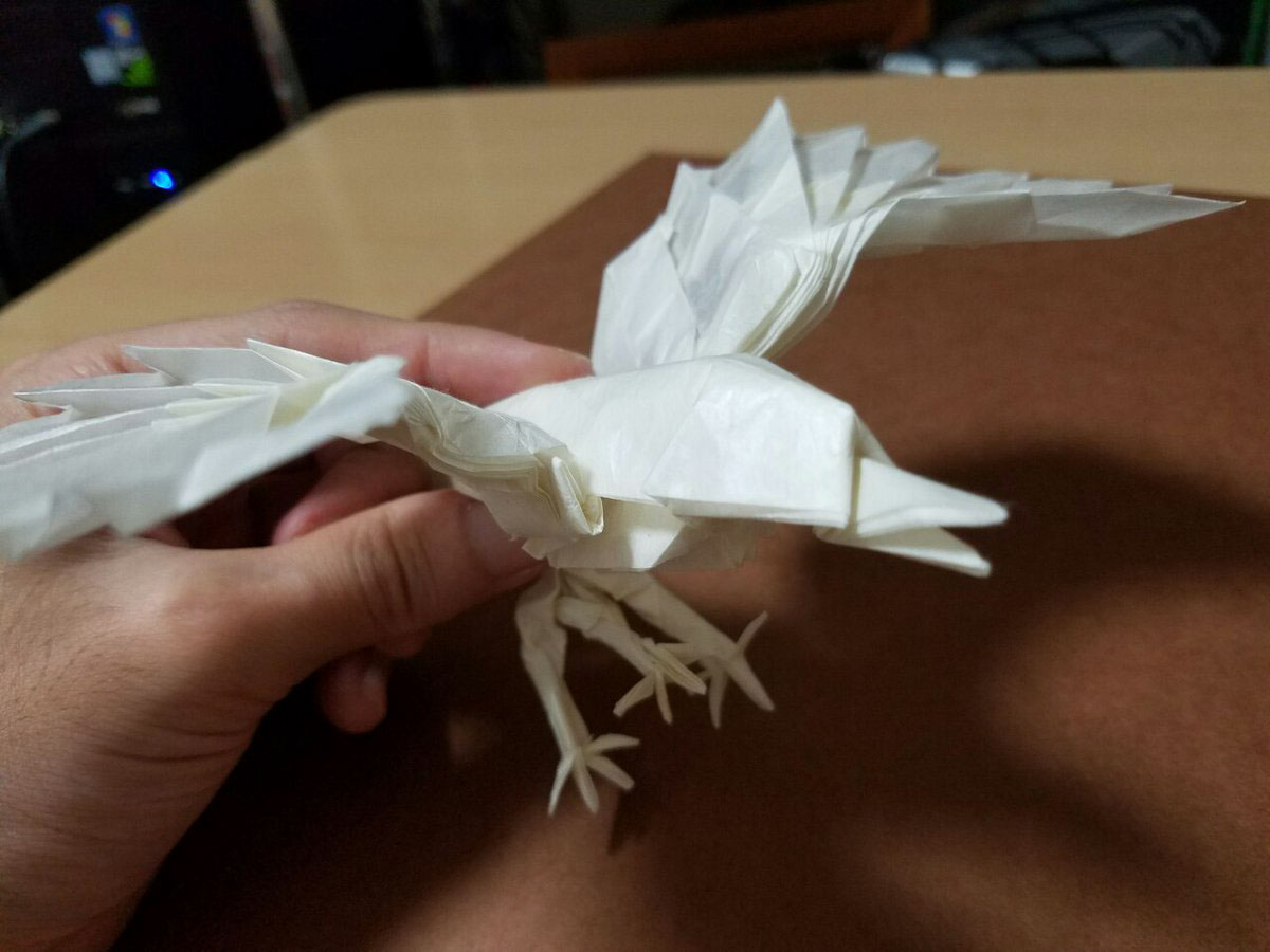origami  Paperfolding papercraft three-legged crow