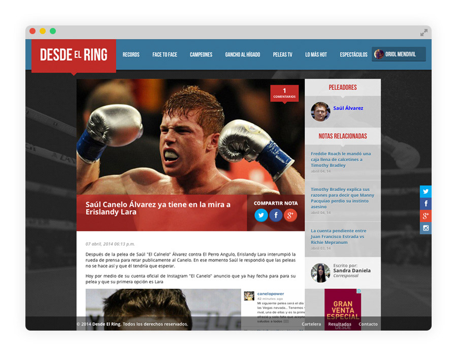Startup Boxing sports Responsive UI design