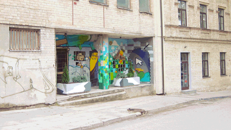 graff streetart characters digital agency colors space invader spraypaint icecream pixels pixelart mixed