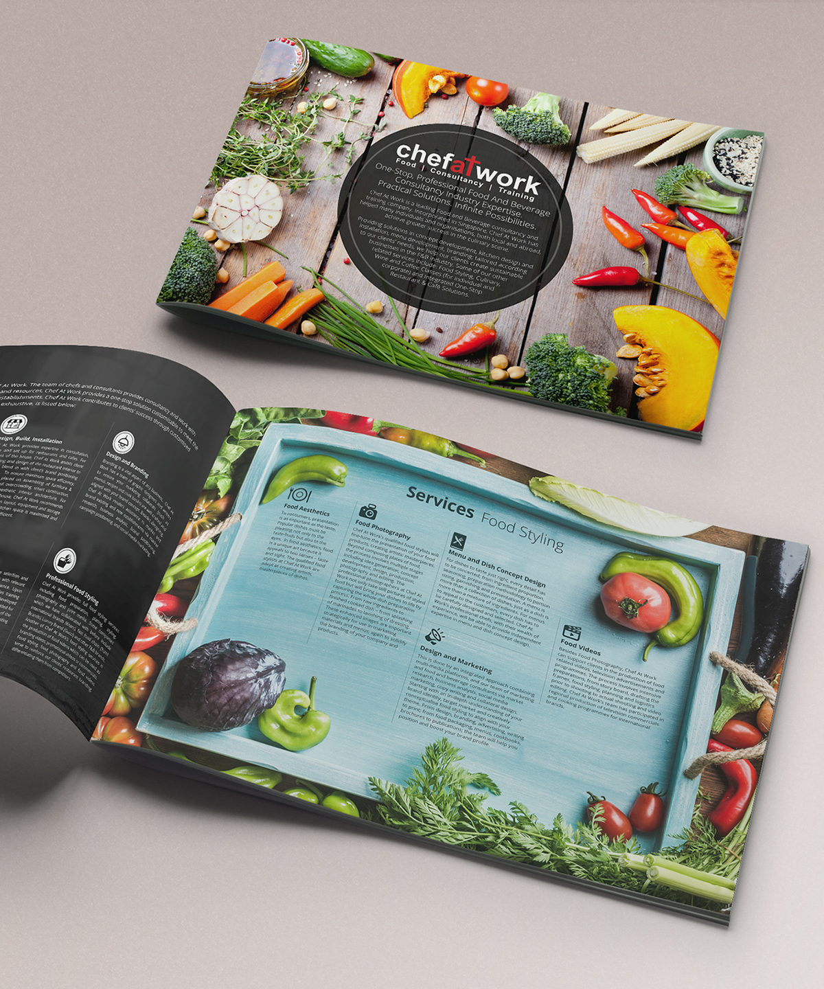 chefatwork brochure Landscape singapore branding  franchising Layout F&B sg portfolio