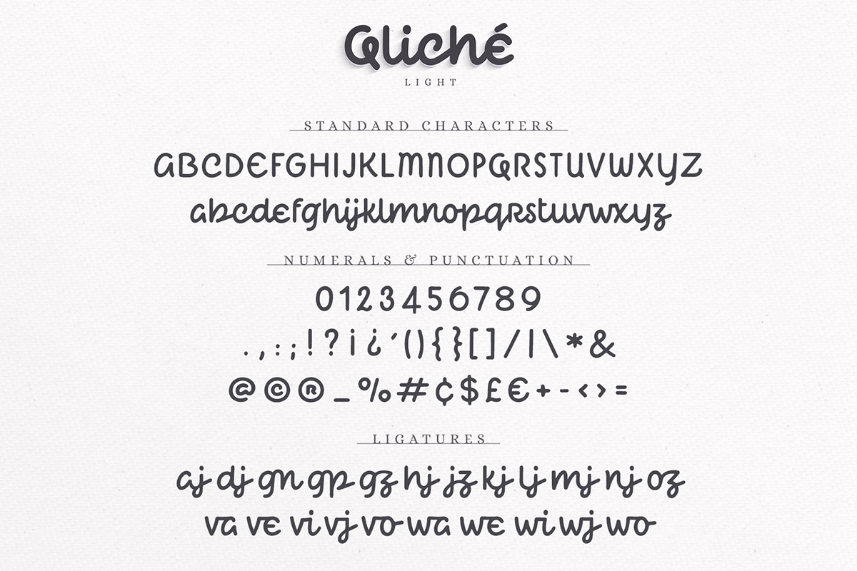 Typeface font monoline monoweight Ligatures display script typography   Script