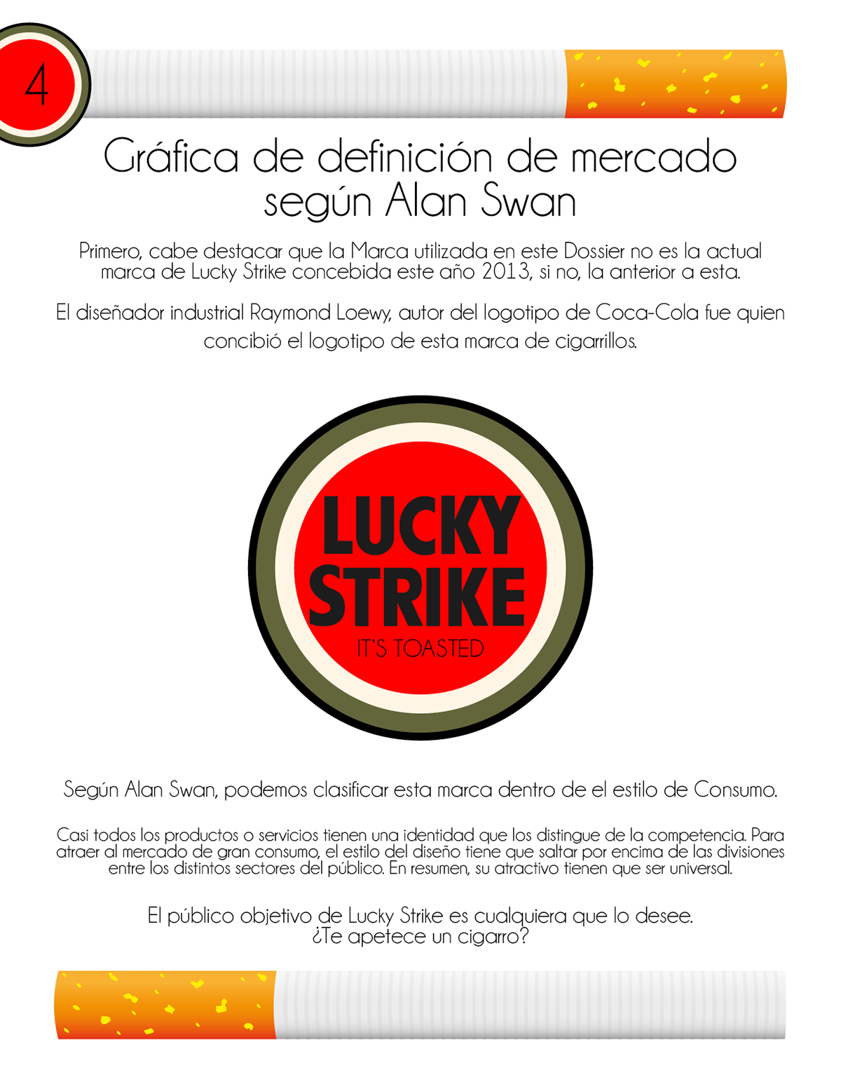 dossier revista Lucky Strike marca brand Cigarro