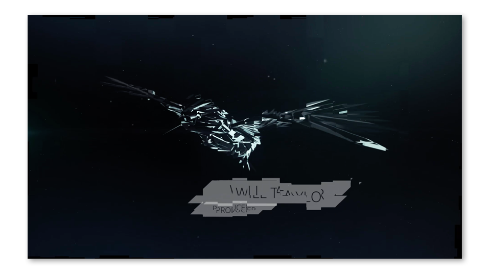 black glass bird break 3D depth of field epic cinematic intro opener Glitch