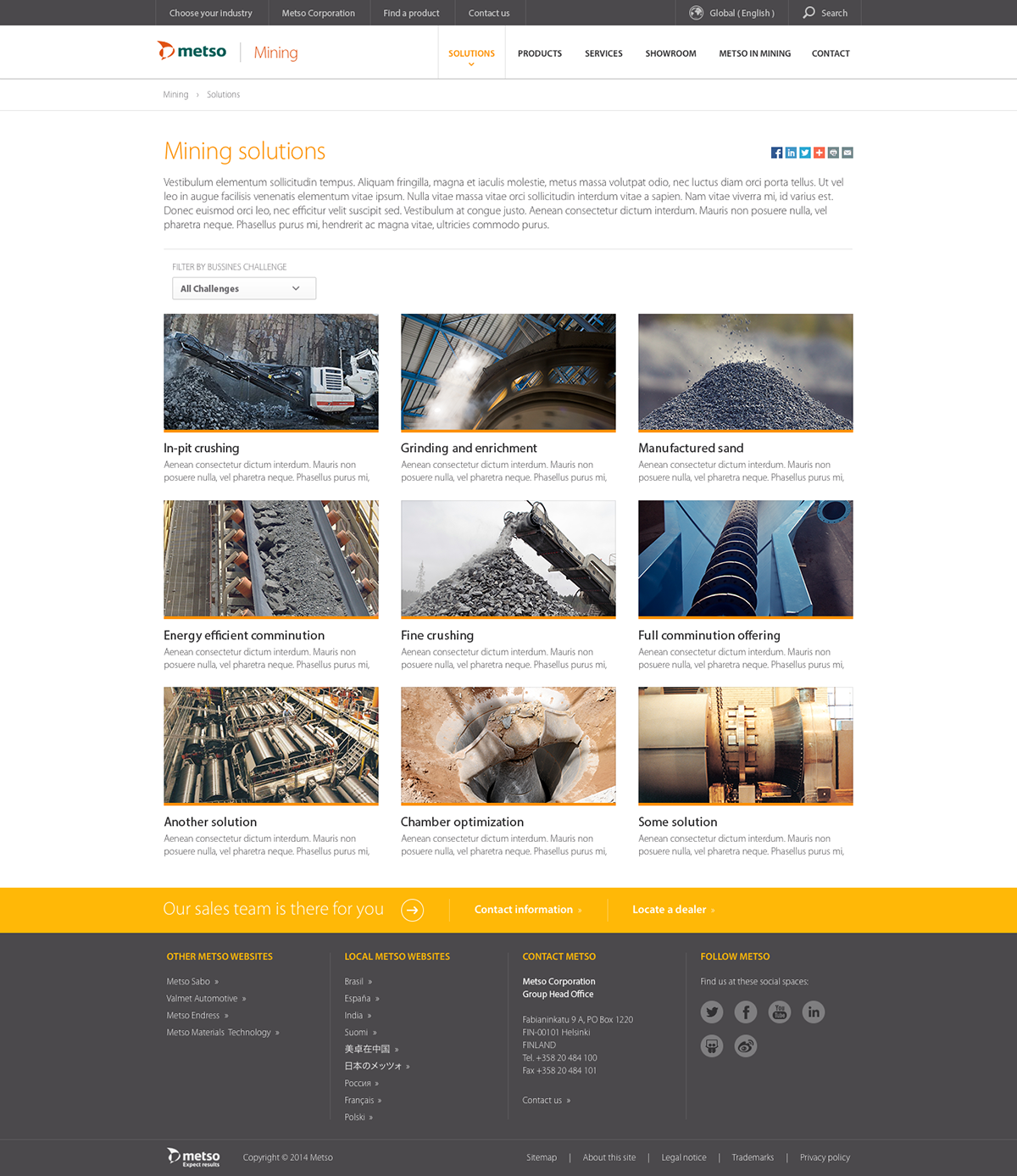 metso Mining redesign Renewal corporate Responsive Website