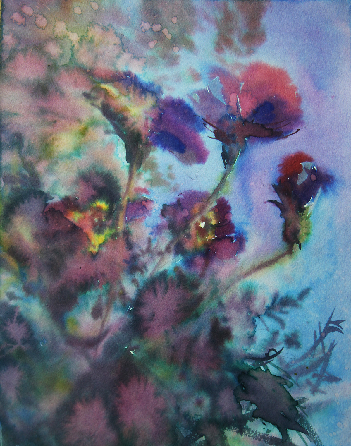 Flowers graphic art impressionism russian artist watercolor акварель анютины глазки цветы лилии