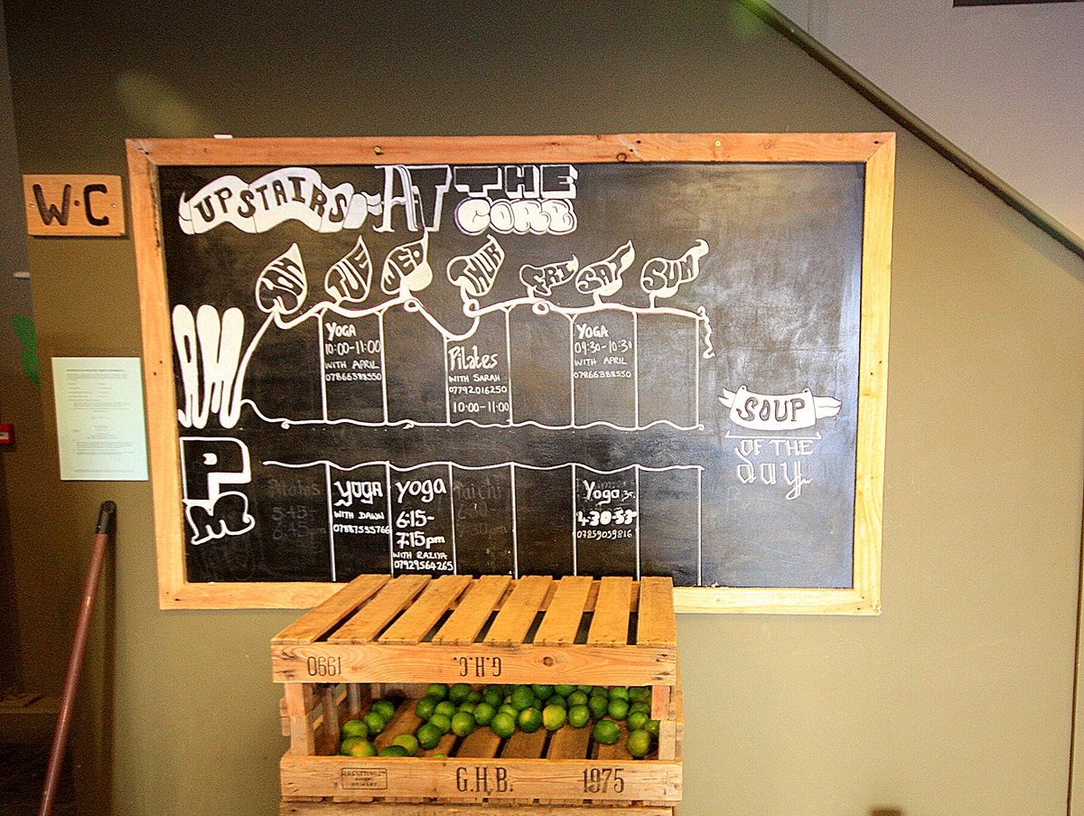 juicebar bar menus handpainted Yoga lettering Layout chalk Chalkboard blackboard cafe Health Soup Coffee tea