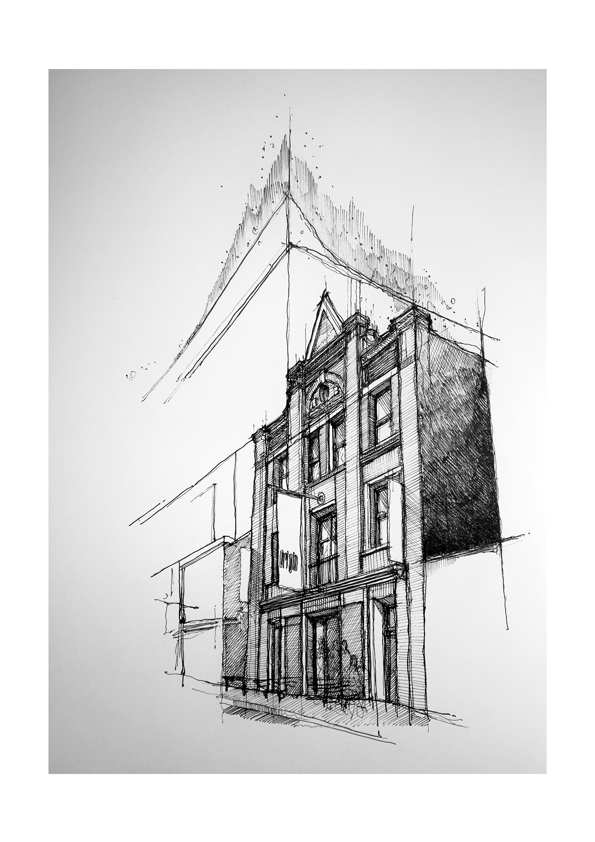 cape town architecture building ARCHITECTURE SKETCH Exhibition  FINEART sketch handdrawing penart