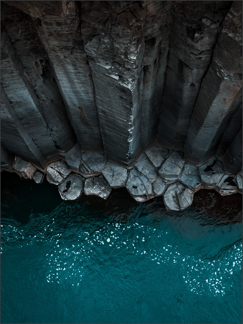 abstract basalt dark geology iceland Landscape rock water fine art Aerial