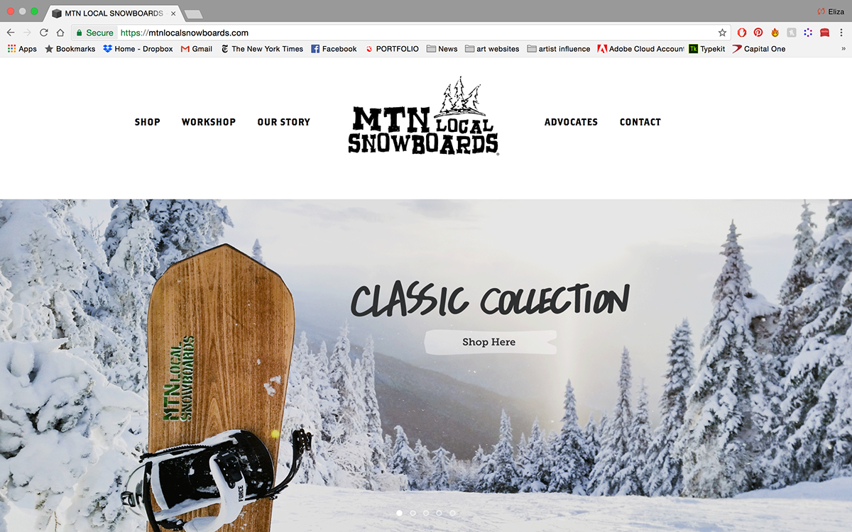 MTN Snowboards Website on Behance