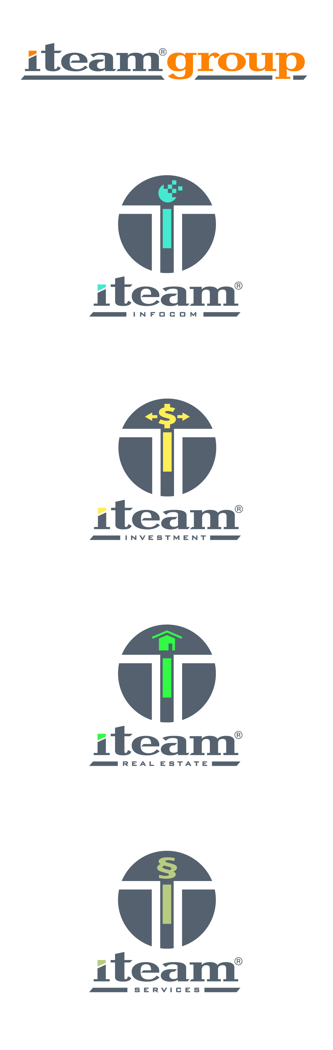logo corporate branding  iteam graphic design  IT human circle orange design