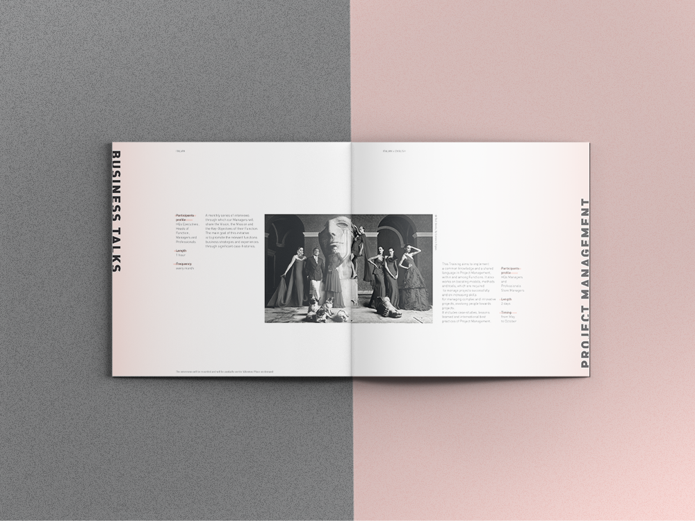 valentino fashion catalogue Catalogue black and white pink gradient gradients grid design
