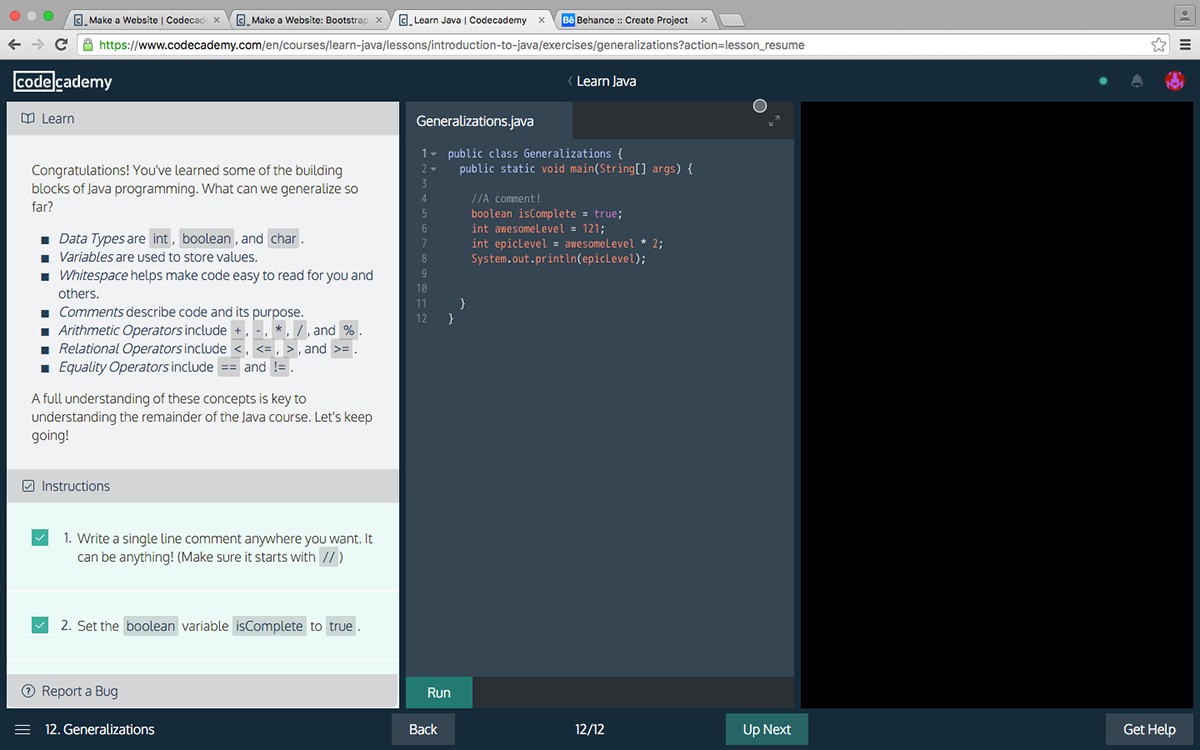 Learn Java With Codecademy On Behance