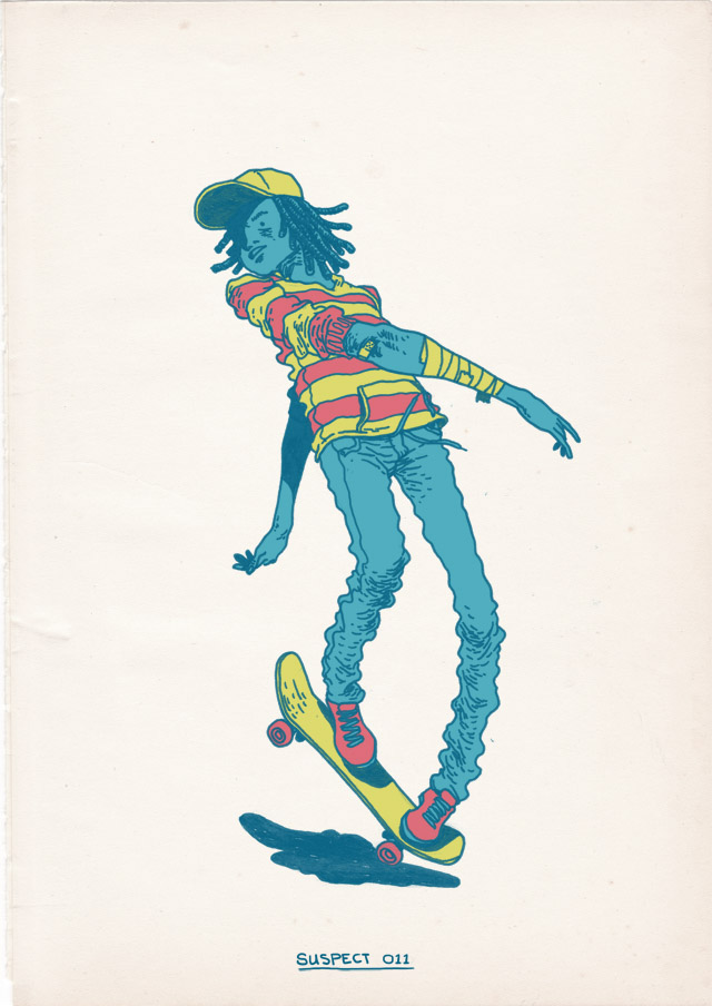 Adobe Portfolio skateboarding silkscreen prints characters skaters