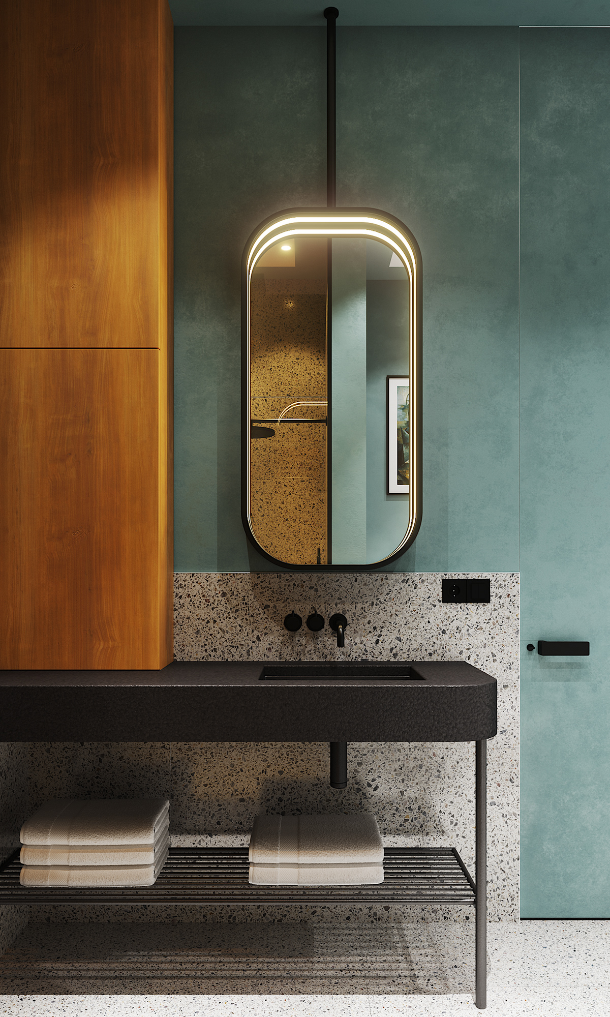 3ds max corona render  Render 3D Interior exterior bathroom visualization