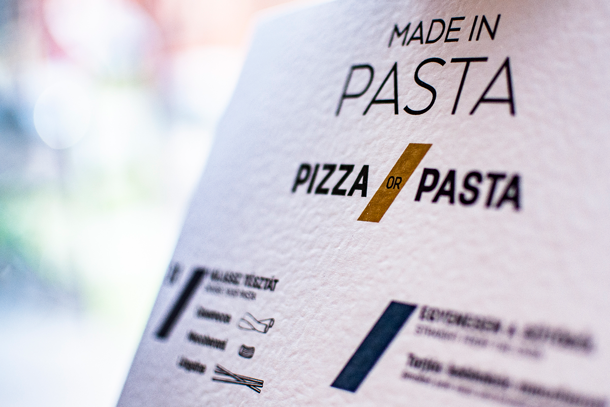 Pasta Pizza Logo Design pictogram Fast food handmade manufactura italian budapest hungary octogon infographic pizza slice restaurant