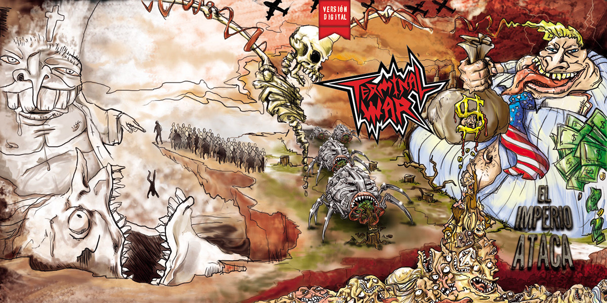 thrash  metal  POLITIC  social   cd  Colombian violence  Illustration digital color