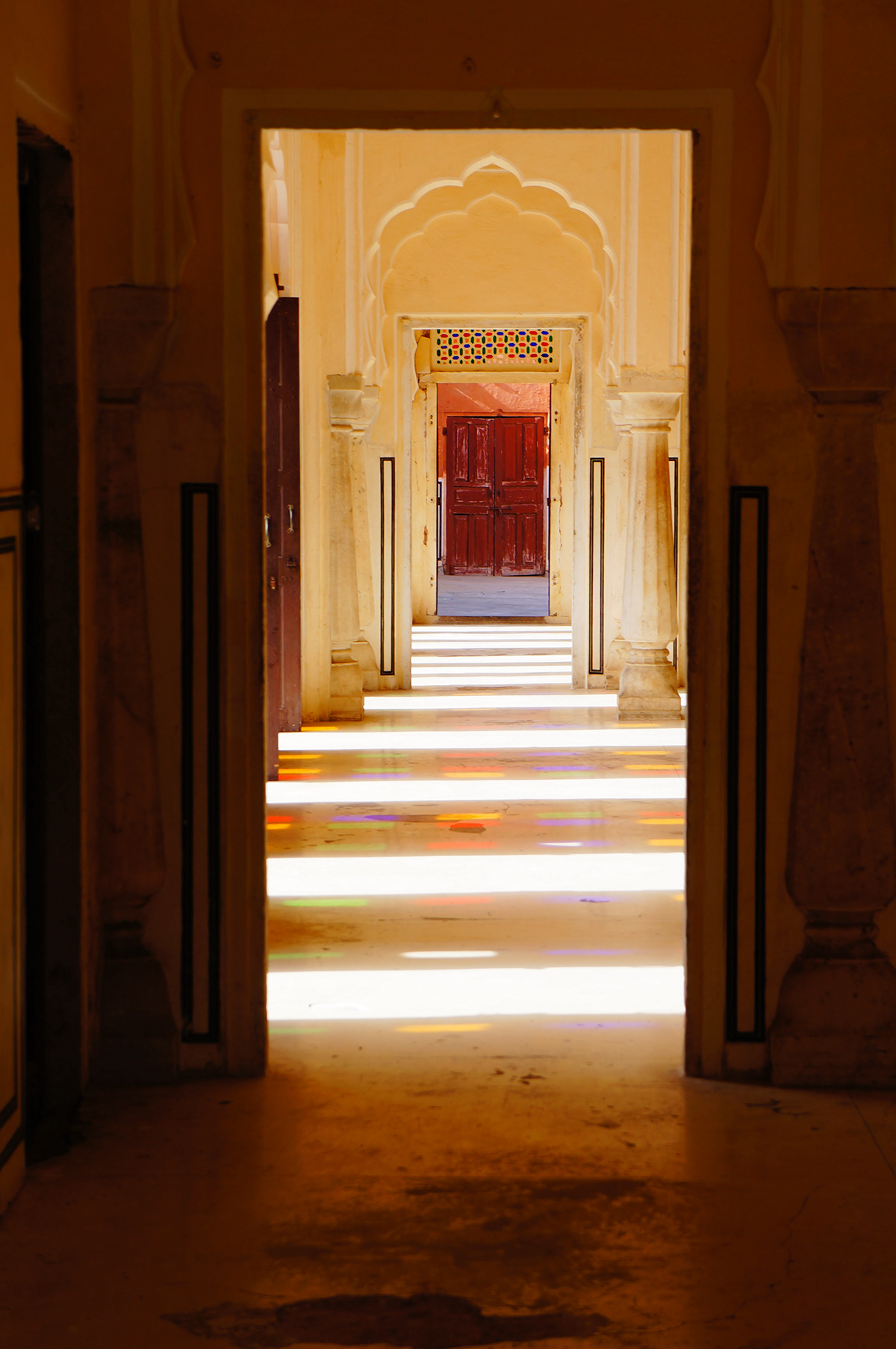 Doors windows sunset Indi garden palace orange yellow red door bronze Sun