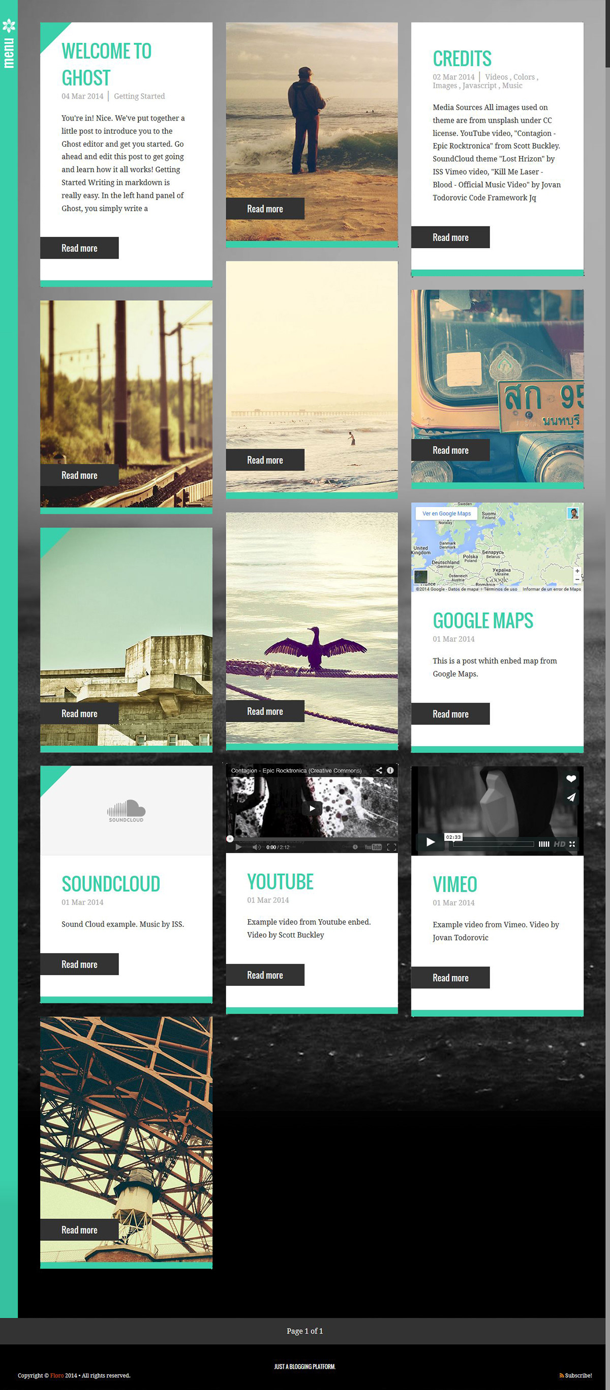 ghost theme Blog Responsive Design flat design flat