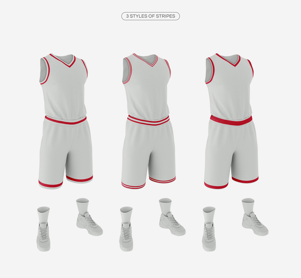 Men's Full Basketball Kit V-Neck Jersey Mock-up on Behance