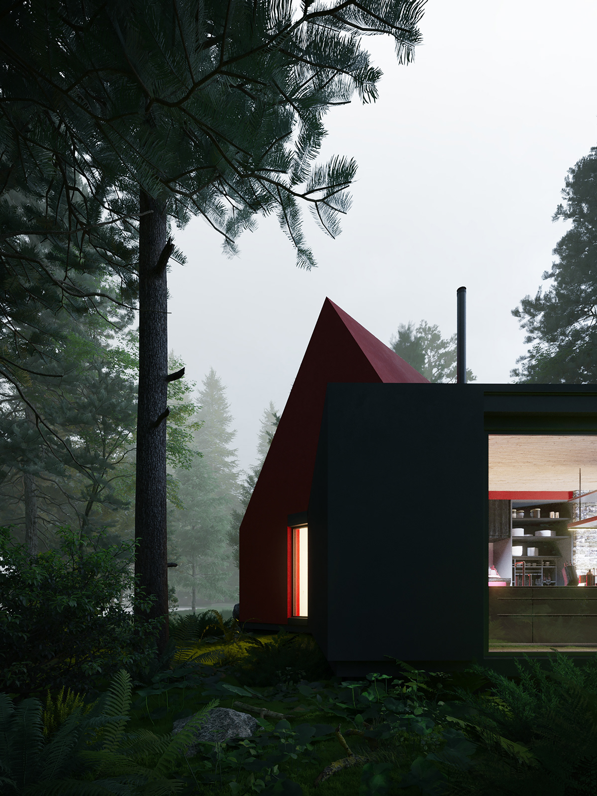 architecture minimalizm design visualization Render corona renderer forest modern house autodesk 3ds max CGI