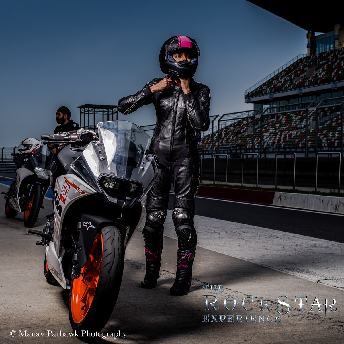 The Rockstar Experience Buddh Circuit Neharika Yadav motorcycles Manav Parhawk Photography racetrack portraits