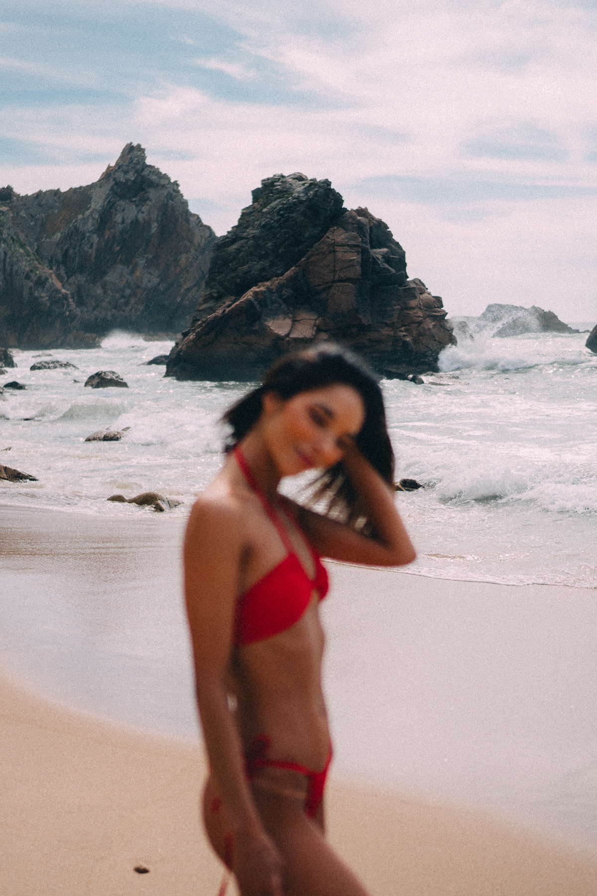 model bikini swimsuit swimwear beach photoshoot Photography  Moody Sunny Lisbon