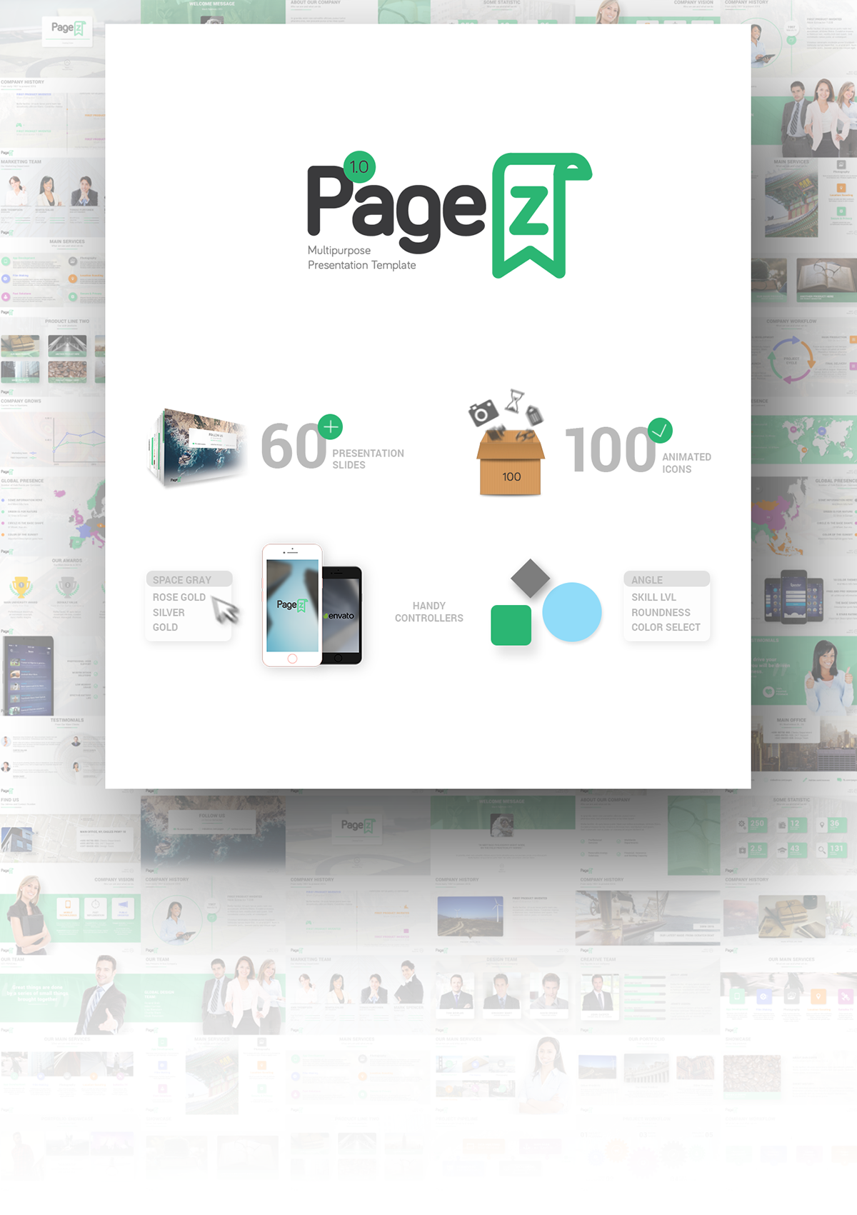 pages product company presentation build business communication community corporate slides infographics introduction Mobile app quarterly report