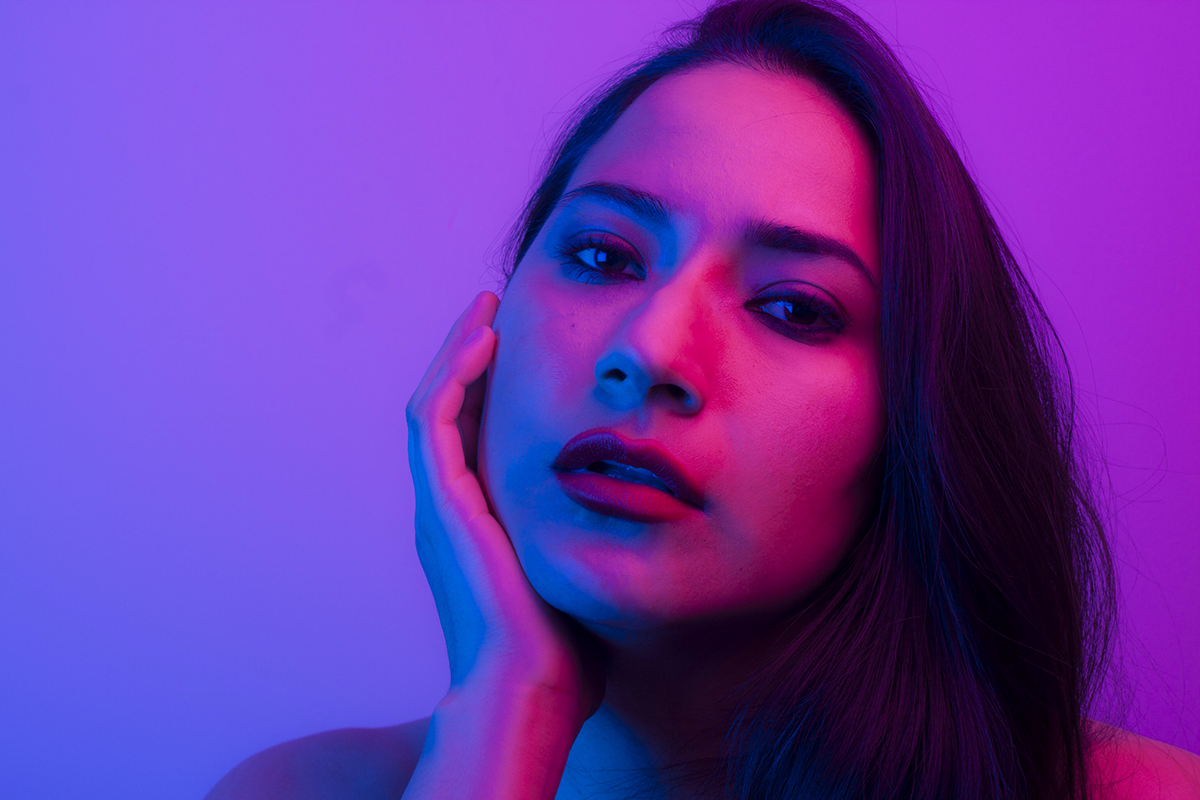 Photography  neon beauty editorial