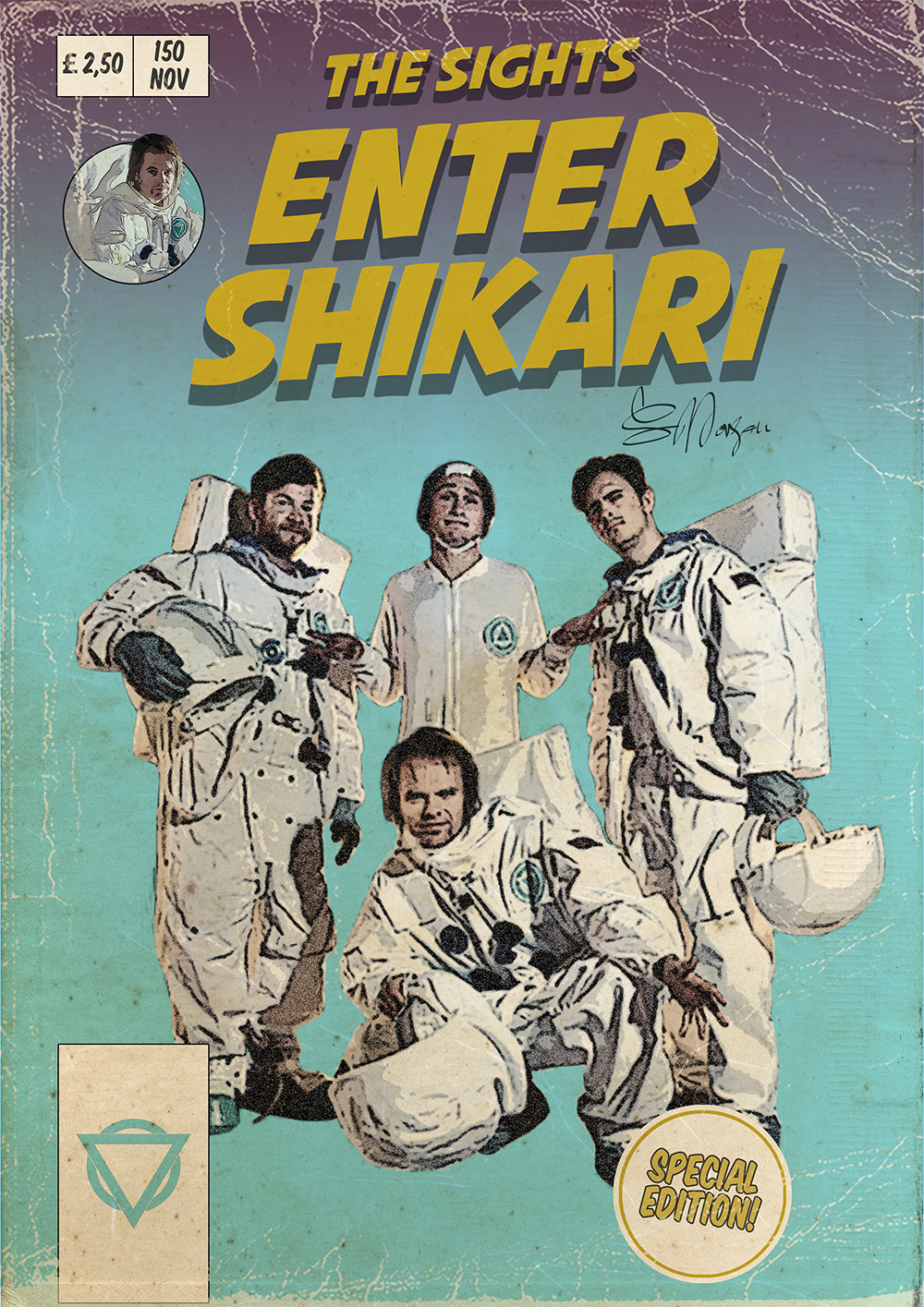 COVER COMIC BOOK Comic Book Adobe Photoshop Enter Shikari Space  Space man adpobe photoshop photoshop Mockup vintage