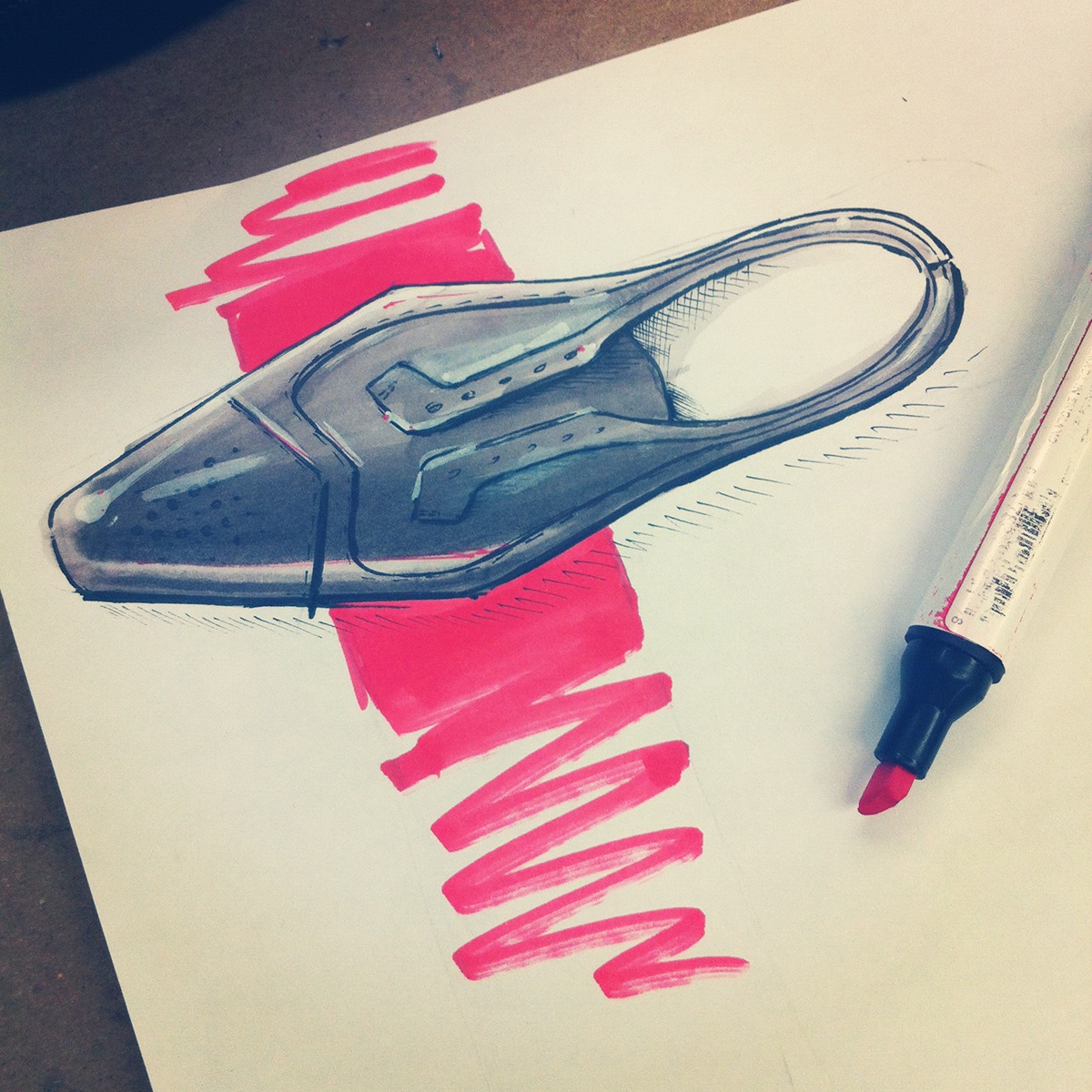 sketching footwear shoes sneakers rendering Render Marker sketch sketchbook