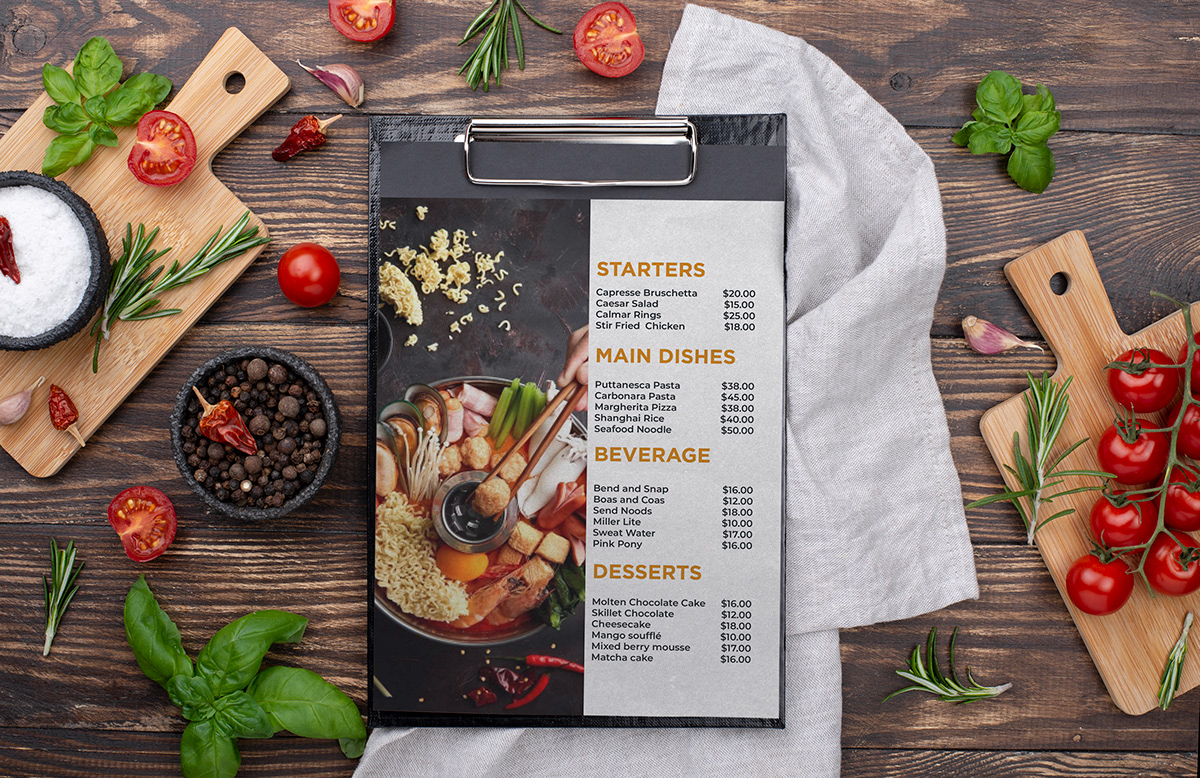 cafe delicious Food  InDesign menu menu design minimal modern restaurant template