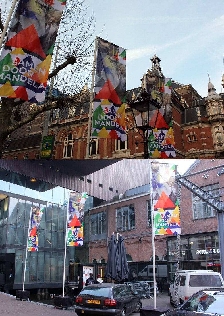 Mandela flag me studio amsterdam identity celebration type south africa I amsterdam city marketing