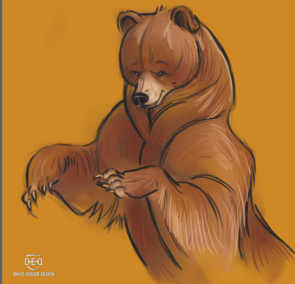 standing bear brown David Ediger Design David Ediger Illustration