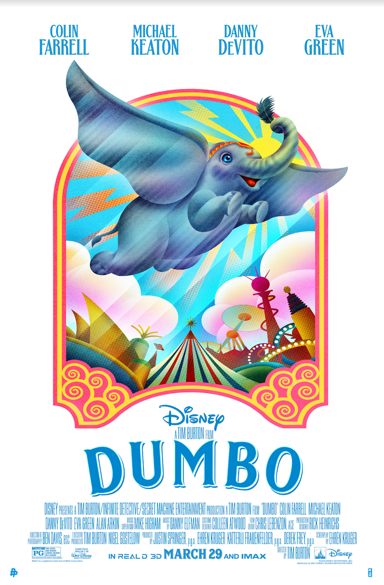 Movie Posters ILLUSTRATION  graphic design  Dumbo disney poster art adobe vector art