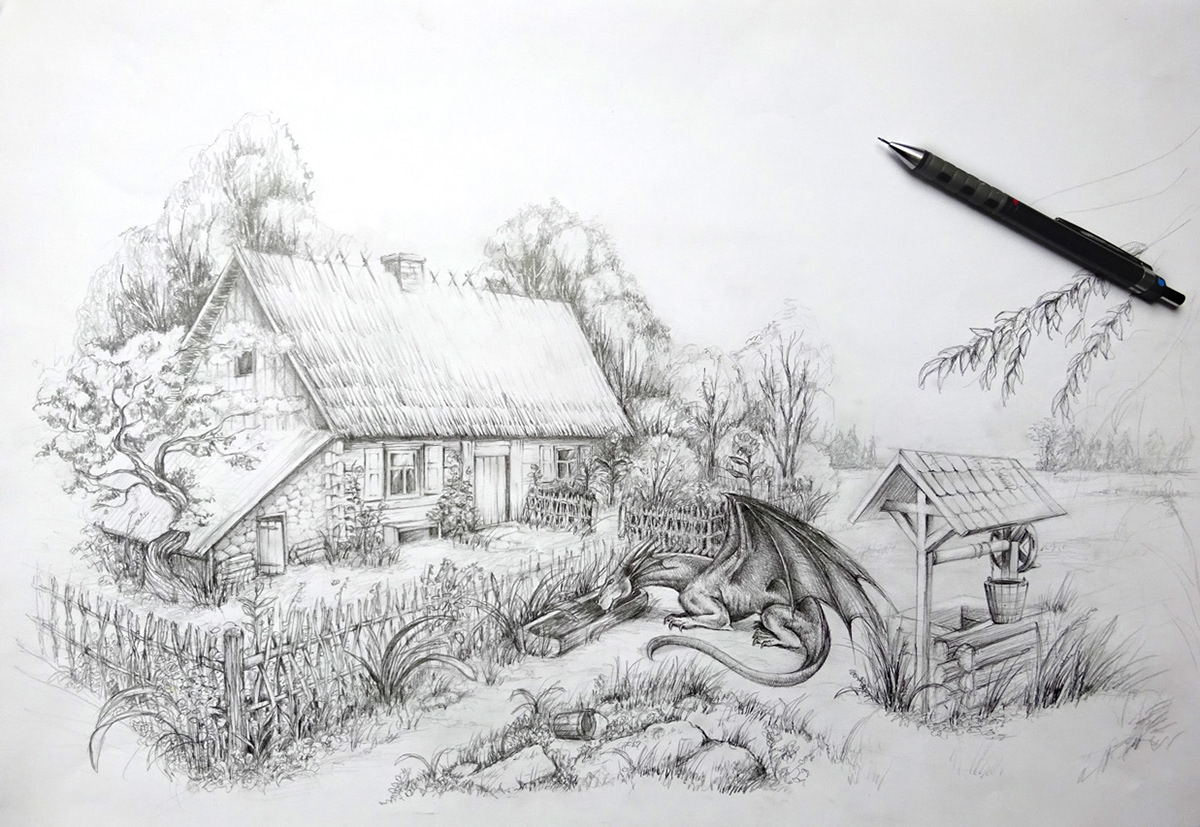 Drawing  sketch dragon