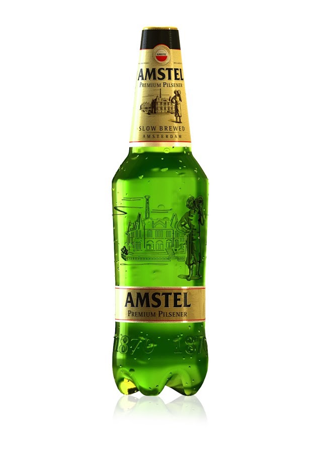 Amstel design brand Pet bottle P.E.T. Engineering beer premium Label plastic heritage brew Glasslike