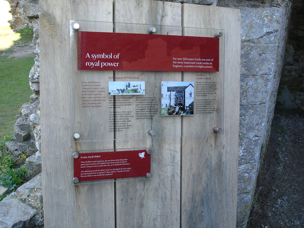 Corfe Castle Interpretation boards exhibition copywriting