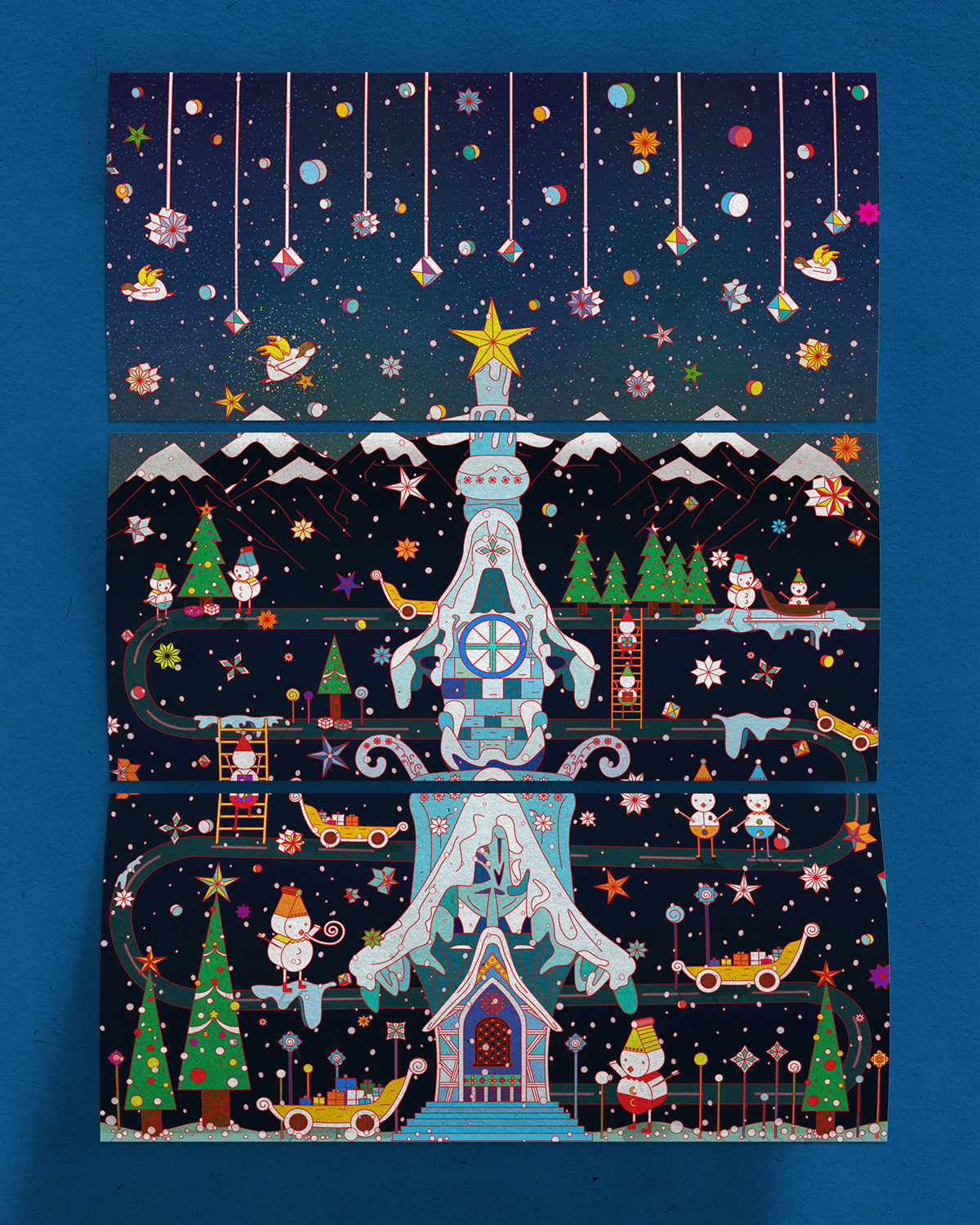 Poster Design winter christmas brochure card design illustration cards