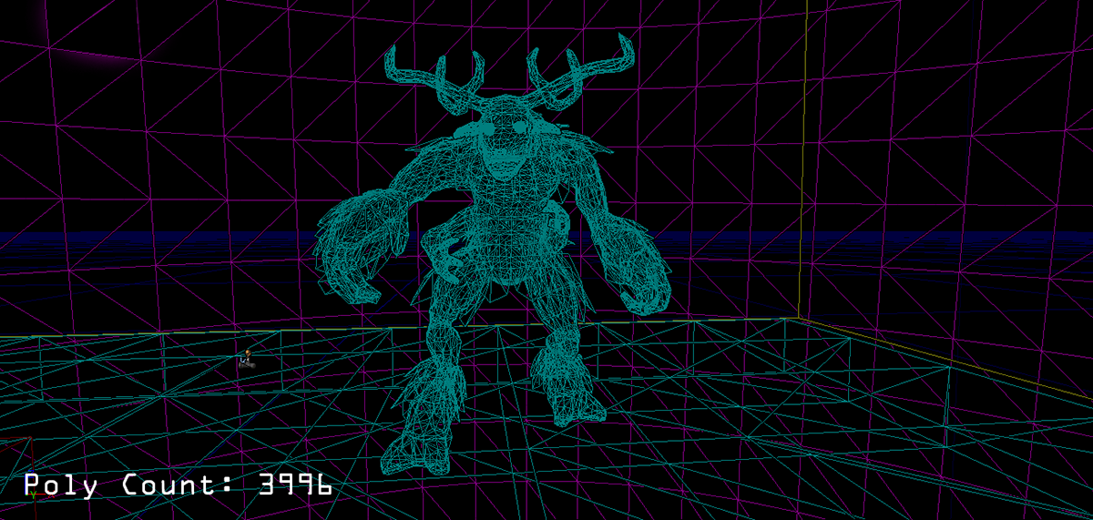 low poly character model 3D Maya Posed antagonist creature beast