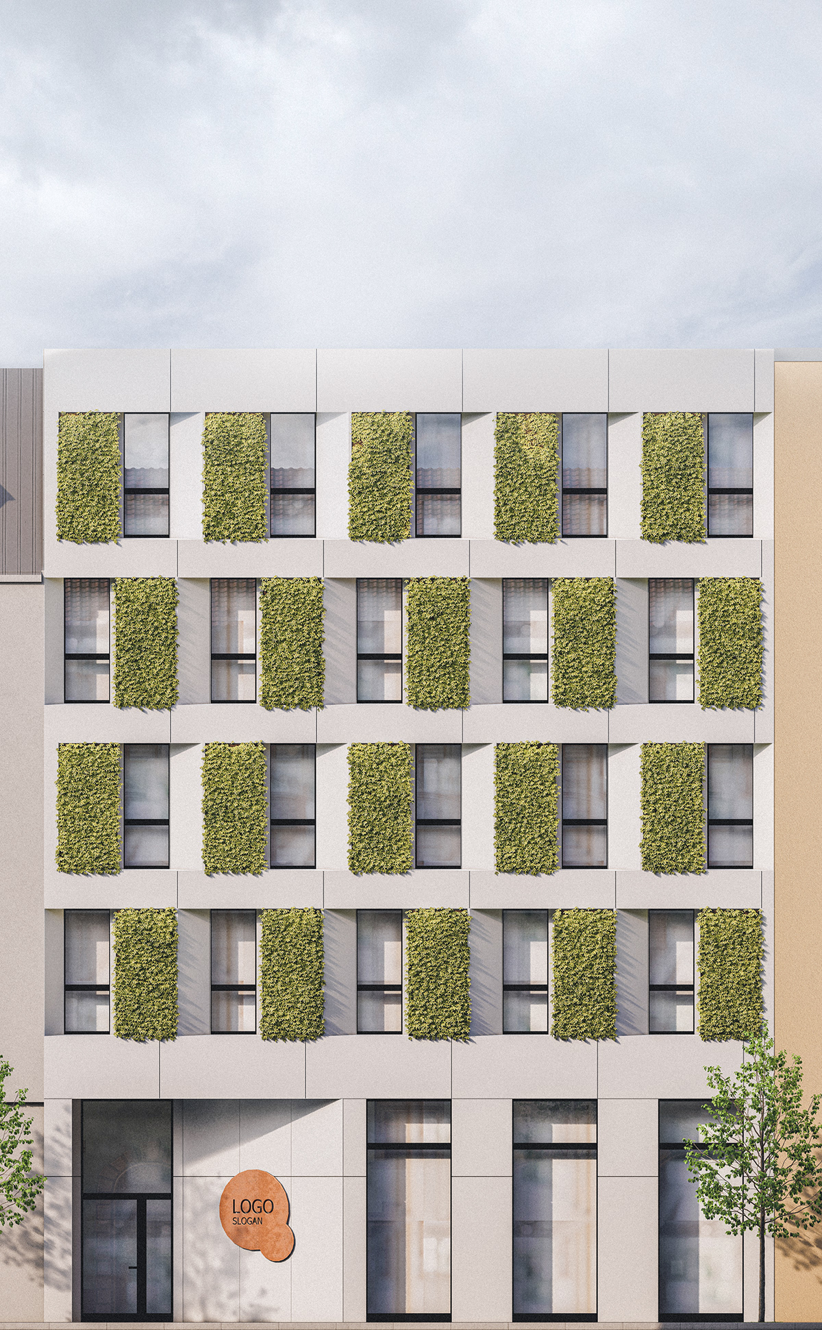 ArchiCAD architecture Baukonstruktion facade green lumion Office visualization